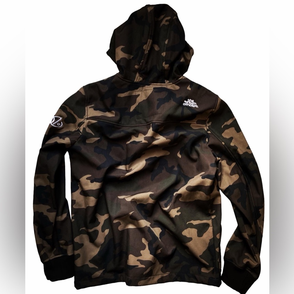 NEW! LEVIS ZIP-UP SOFTSHELL HOODED JACKET CAMOUFLAGE CAMO - Picture 2 of 2